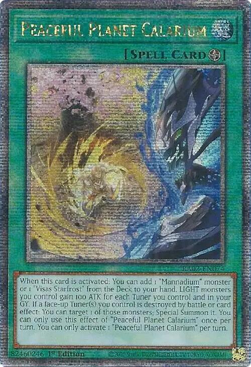 Peaceful Planet Calarium RA02-EN074 (Quarter Century Secret Rare)