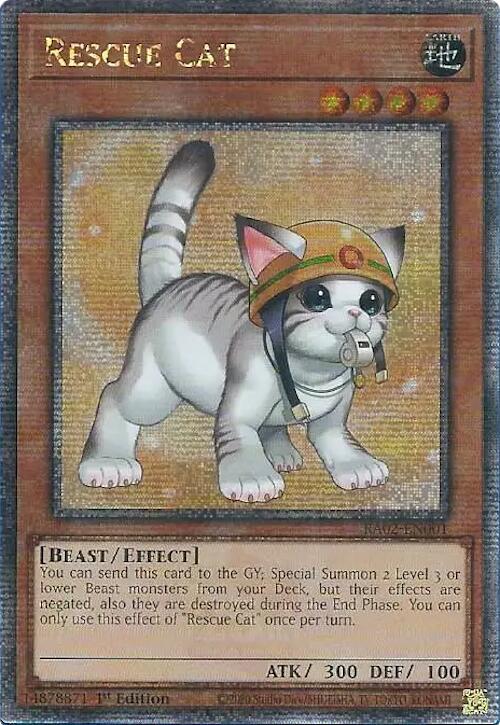 Rescue Cat (Alternate Art) - RA02-EN001 - Quarter Century Secret Rare