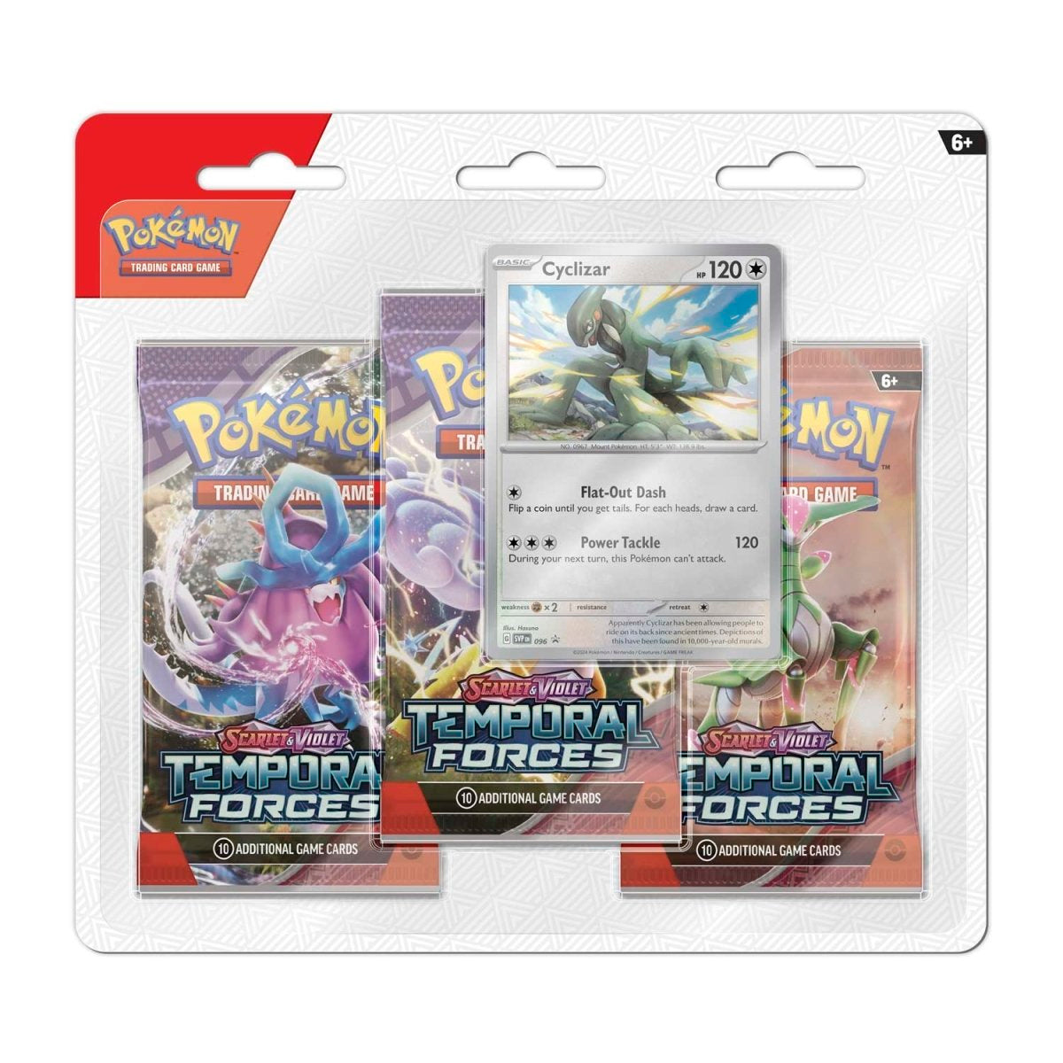 Pokémon TCG: Scarlet & Violet-Temporal Forces 3 Booster Packs & Cyclizar Promo Card