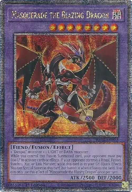 Masquerade the Blazing Dragon - RA02-EN022 (Quarter Century Secret Rare)