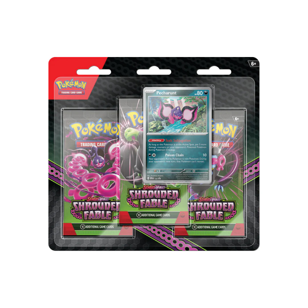 Pokémon TCG: Scarlet & Violet - Shrouded Fable - 3 Pack Blister - Pecharunt