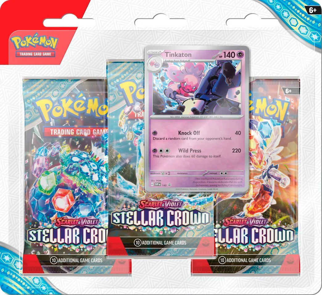 Pokémon TCG: Scarlet & Violet - Stellar Crown - 3 Pack Blister - Tinkaton